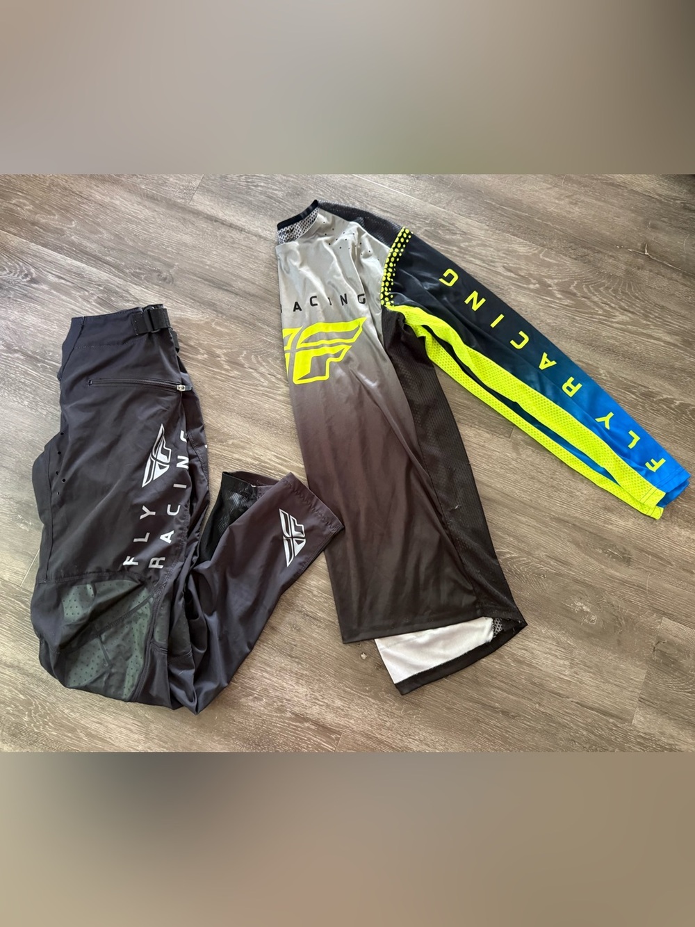 FLY RACING Neon Yellow & Black BMX Jersey and pants